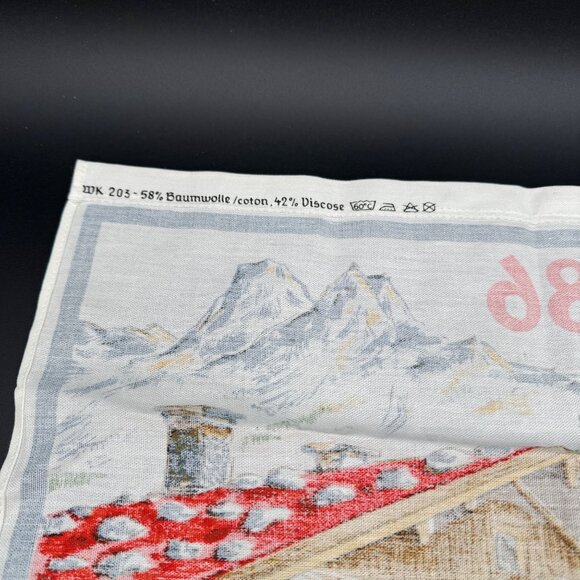 Vintage 1986 Kitchen Calendar Tea Towel Chalet Design German Wall Decor - Picture 8 of 8